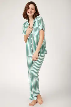 

Happiness ist. Women's Striped Viscose Pajamas set DD00609