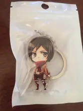 LLavero de ataque a Titan, colgante de llavero acrílico de doble cara, accesorios de Anime, llavero de dibujos animados, 2019