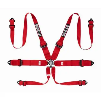 

S04818RHALRS - Arnes 6 points Hans + Sparco red karabines
