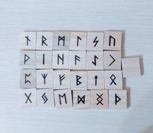 Cubo de Runas de madera Natural, 25 uds., adivinación, curación, Reiki, regalo de meditación, decoración