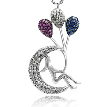 

Sunduk pendant made of silver "Girl on the moon with balls"