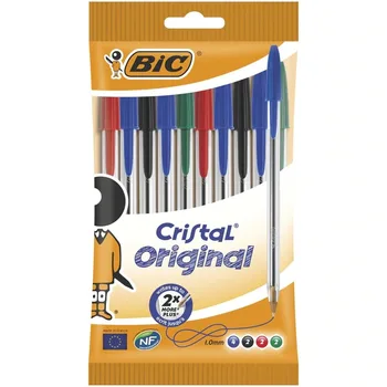 

Pen write BIC Crystal Original wide tip pens (1,0mm)-10 piece bubble wrap multicolors