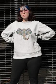 

Angemiel Wear Colorful Elephant White Women Sweatshirts