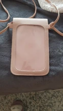 Bolso de teléfono móvil con pantalla táctil transparente para mujer, bandolera con cadena de PU, con solapa pequeña, 2021