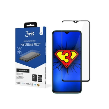 

3MK Protector de pantalla compatible con Xiaomi Redmi Note 8 Pro Negro HardGlass Max - Grado de dureza de la pantalla 9H