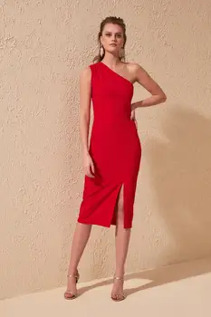

Trendyol Sleeve Detail Slits Dress TPRSS20EL1489