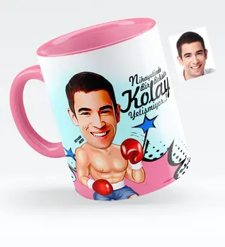 

Personalized Mr Boxer Caricature Of Pink Mug cup-1