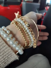 Tocona 6 unids/set de oro de moda cuentas de colores estrella perla multicapa con cuentas pulseras para las mujeres encanto regalo de joyas de fiesta 5483