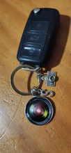 Llavero con 26 letras y nombre, colgante con lente de cámara SLR, joyería de personalidad para fotografía