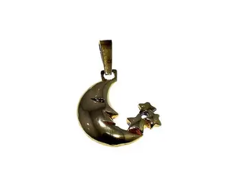 

Moon pendant in silver plated in yellow gold collection MS.