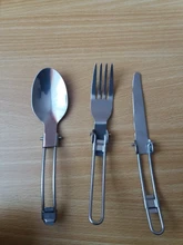 3 uds 1 set portátil al aire libre Camping viajes Picnic plegable de acero inoxidable cubiertos cuchara tenedor cuchillo vajilla envío gratis