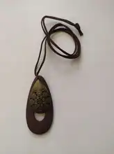 Wooden Necklaces Pendants Sweater-Accessories Gifts Long-Chain Fashion Jewelry Handmade