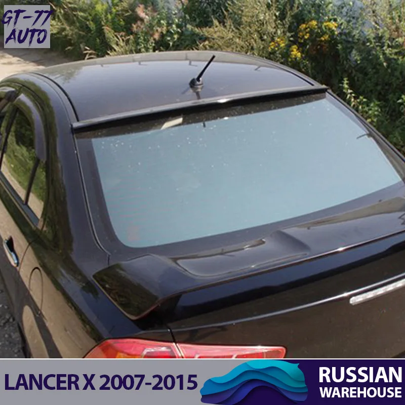 Спойлер козырек на заднее стекло для Mitsubishi Lancer X 2007- козырек лип навес внешний материал ABS пластик Спорт Стайлинг тюнинг pad