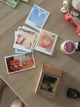 40 unids/lote corazón Mini Lomo tarjeta de felicitación tarjeta postal de cumpleaños Sobre Carta juego de tarjetas de regalo Kawaii papelería Papeleria