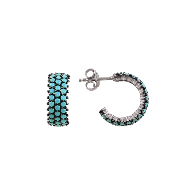 

Armagano 3 Row Turquoise Zircon Cubic Zirconia Tamtur Earrings