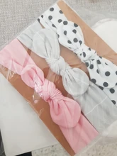 Conjunto de 3 unidades de diadema para bebé, accesorios para el cabello para niña, turbante con Orejas de conejo de algodón, diadema elástica, princesa para bebé, regalos para el día de Navidad