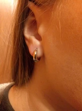 ANENJERY-pendientes de arco circular de Plata de Ley 925, joyería Retro Simple, regalo de San Valentín para pareja, S-E1373 al por mayor