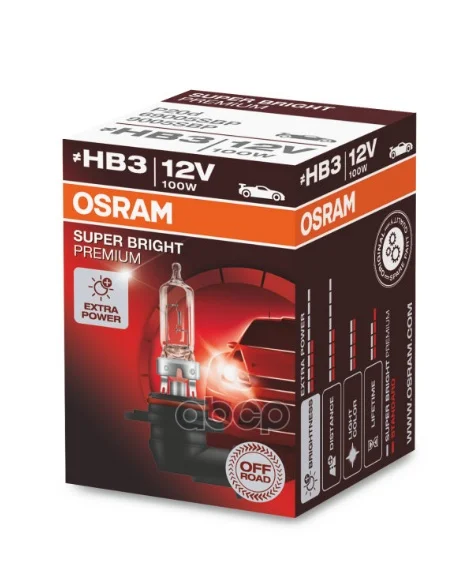 Лампа Hb3 12v 100w P20d Off Road Super Bright Premium Лампы Повышенной Мощности 1 Шт. Osram арт.