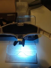 Gafas de aumento con luz LED y soporte para la cabeza, lupa de lectura manos libres para joyería, lupa artesanal