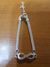 Pulsera Infinity con diamantes de imitación para hombre y mujer, joyería