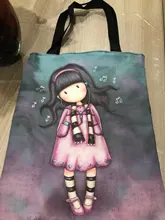 Bolso de diseñador para mujer, bolsa de hombro de lona duradera de alta calidad con estampado de dibujos animados, bolso escolar para chicas