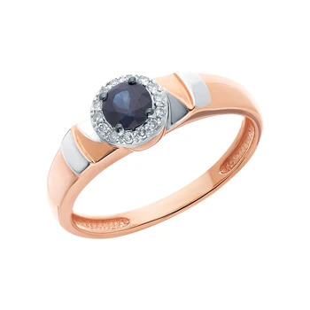 

Gold ring with sapphires and diamonds sunlight sample 585