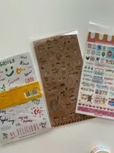 6 unidades/juego Kawaii, libro planificador de mercado de dibujo bonito, diario, decorar pegatinas de papelería, álbum de recortes transparente de PVC