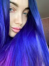 Wignee-Peluca de cabello sintético largo y liso para mujer, pelo de color púrpura ombré, parte media, fibra resistente al calor, para fiesta, paquete diario