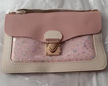 Mini bolso de hombro cuadrado pequeño para mujer, bandolera de mensajero de diseñador de lentejuelas de estrella a la moda, cartera de mano rosa