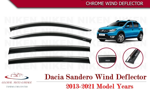 Déflecteur de vent chromé pour DACIA SANDERO, pare-soleil, rideaux, pare- brise de voiture, accessoire Auto