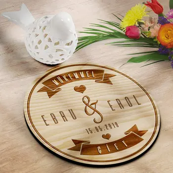

Personalized Perfect Double Design Decorative Wooden Coaster-1 (4 PCs)
