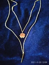 Collares multicapa y colgantes de trébol para mujer, cadena larga de Color dorado, collar, joyería de acero inoxidable