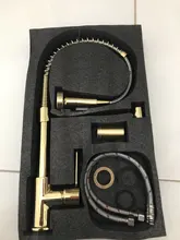 Senlesen-grifo de latón con acabado dorado y resorte, caño giratorio, mezclador de agua caliente y fría para lavabo de tocador de un solo mango