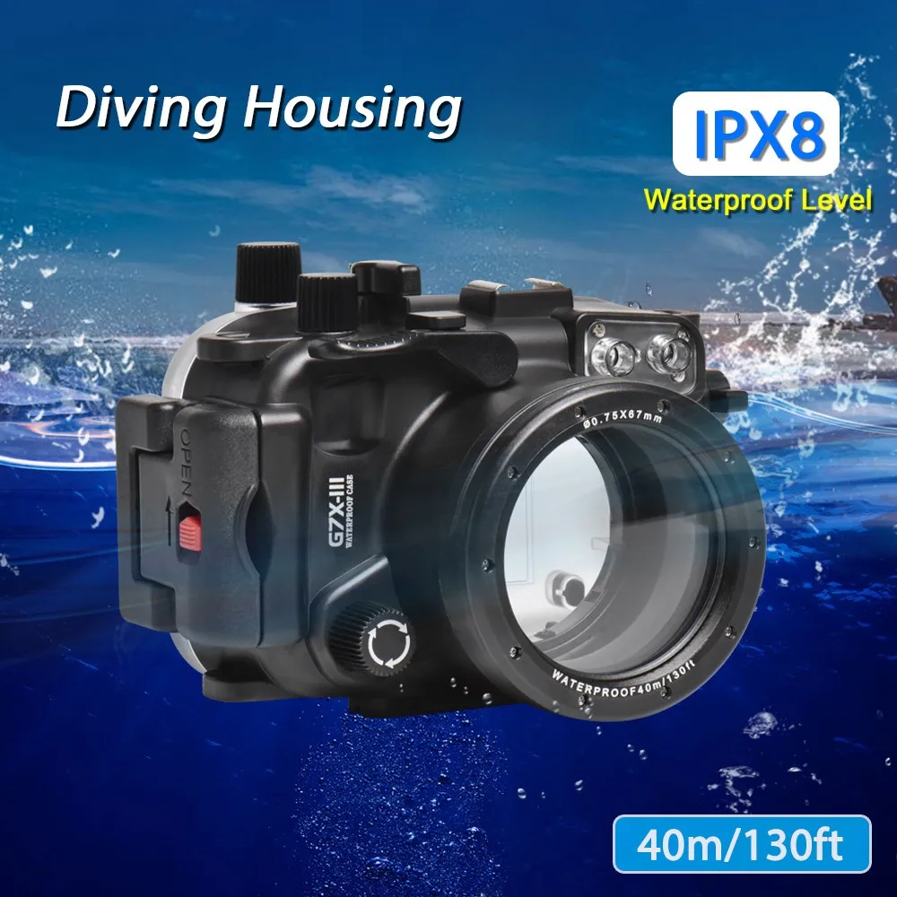 SeaFrogs 60 м/195ft Водонепроницаемый подводный корпус камеры чехол для Canon G7X 3 Mark III