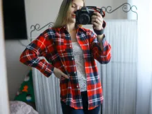 Plaid Shirt Tops Long-Sleeve Office Women Coat Loose Ladies Karsany And