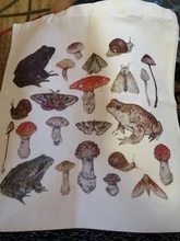 Bolso de lona con estampado de rana para mujer, bolsa de gran capacidad estilo Harajuku, Estilo Vintage Hip Hop, bolso de hombro para chicas Kawaii