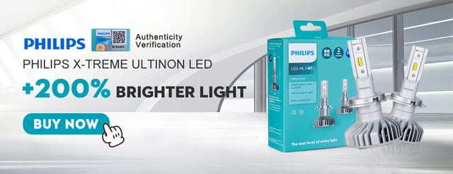2x Philips X-treme Ultinon Led H7 12v 6000k +200% More Bright Car