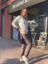 GIGOGOU solo Breasted V cuello mujeres botón árbol de Navidad negro suéter de punto Cardigan suelto de Jersey chaqueta abrigo