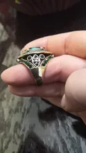 Kinel de lujo anillo para las mujeres aspecto Vintage AAA verde de cristal de la joyería de Boho de Color oro encanto étnico anillo de boda