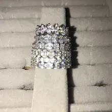 Huitan-Anillo de lujo para mujer, Micro pavé grande redondo/cuadrado/ovalado de CZ, joyería de boda, regalo de amor para esposa, alta calidad