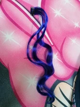 Alileader-extensiones de pelo sintético con pinza, pelo largo ondulado de 20 , 50 cm, rojo, azul, rosa, arcoíris, Color puro