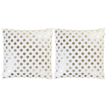 

2 PCs print pillows with foil gold and white 40x40 cm cotton furnishing
