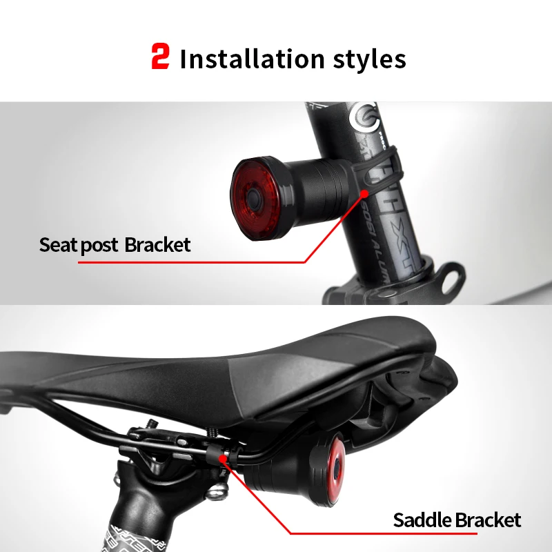 MEROCA Rear Light Bicycle Smart Sensor Brake Tail Light Rechargeable Lamp Taillight MTB Bicycle lantern Cycling Bike Accessories