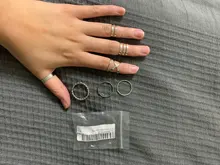 KISSWIFE-Juego de 8 anillos de color dorado para mujer, diseño redondo simple, hecho a mano, anillo geométrico, regalos de joyería para mujer