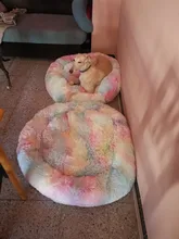 Cama de perro caliente de lana ronda perro perrera casa larga felpa invierno mascotas camas para perros medianos grandes perros gatos cojín del sofá suave esteras