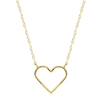 

Choker chain 18k gold 40cm. Forced carved motif heart 16x14mm. Openwork smooth edge