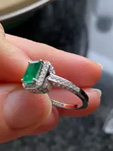 Realytrust-anillo de compromiso de Plata de Ley 925 con diamantes de Esmeralda, joyería de compromiso, para mujeres