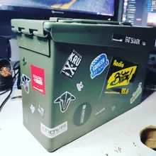 Caja de acero apilable para guardar munición hasta calibre 30, maletín táctico metálico de alta resistencia estilo militar para guardar balas para pistolas y armas