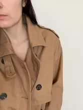 Vee Top-gabardina larga informal para mujer, prendas de vestir con doble botonadura, fajas a la moda, abrigo de oficina, elegante, diseño elegante, color sólido, 902229