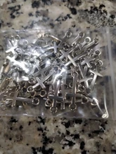 50 Uds. De dijes de Cruz de 8x20mm, Mini colgante de Cruz lateral de Color plateado, pulsera diy A1165